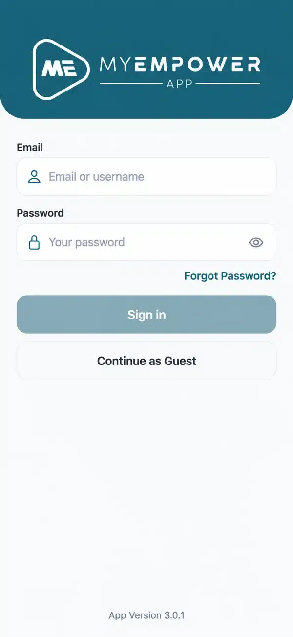 Branded sign-in screen